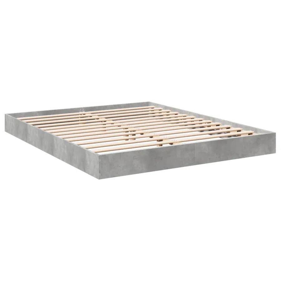 Cadre de lit sans matelas gris béton 160x200 cm - 3