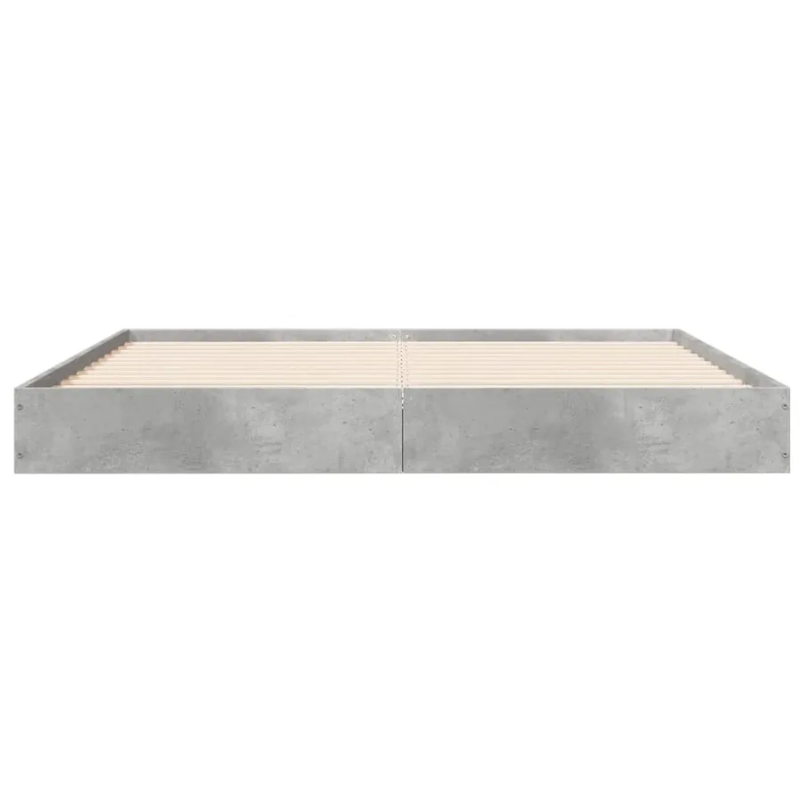 Cadre de lit sans matelas gris béton 160x200 cm - 4