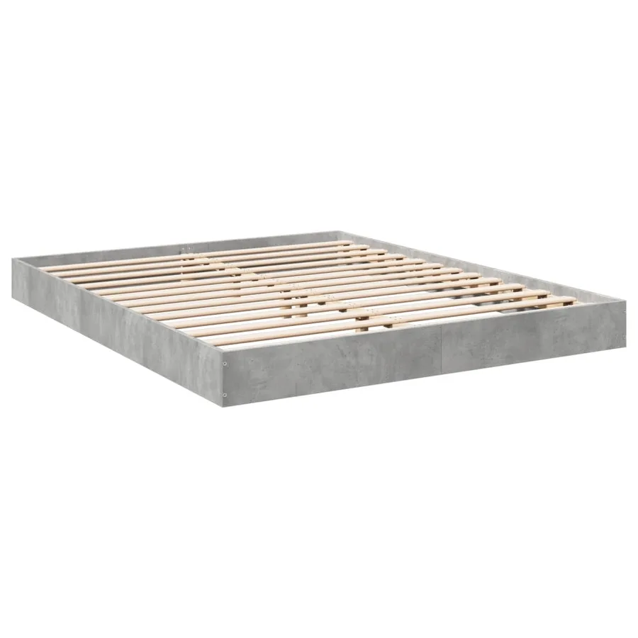 Cadre de lit sans matelas gris béton 160x200 cm - 6
