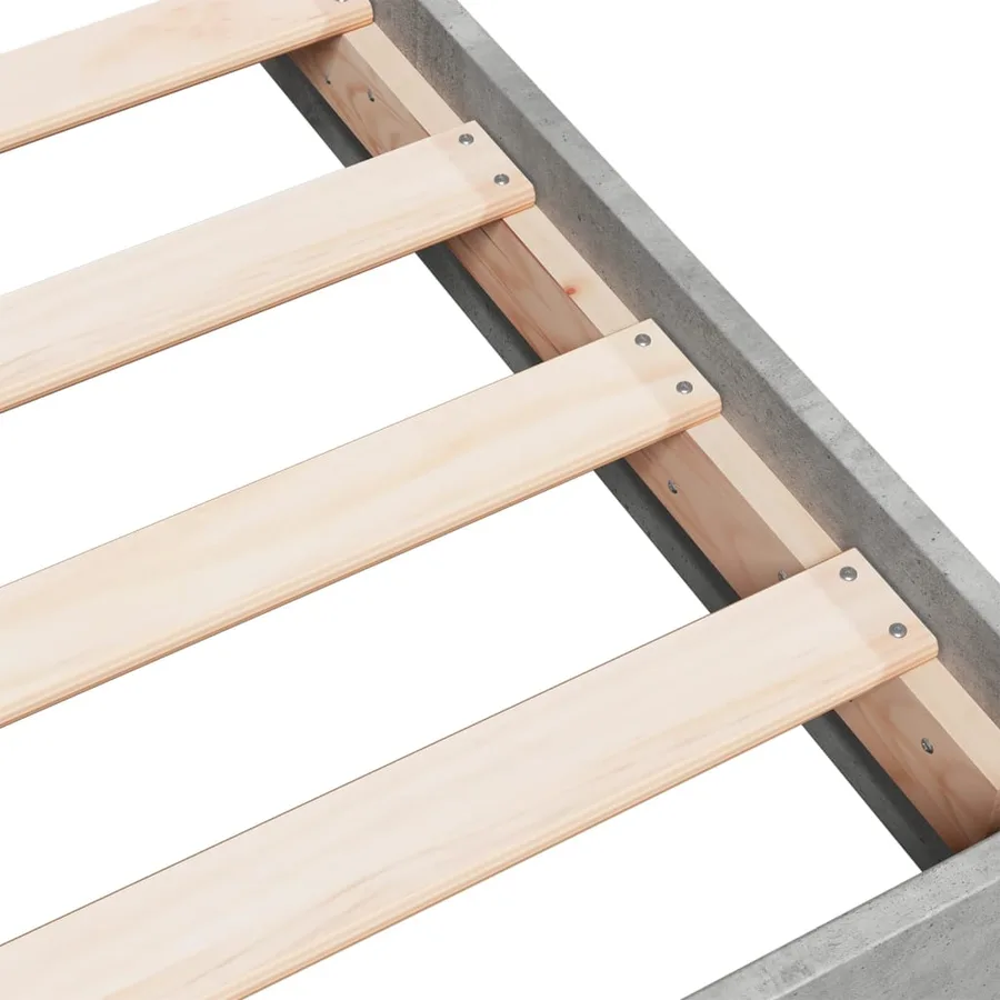 Cadre de lit sans matelas gris béton 160x200 cm - 7