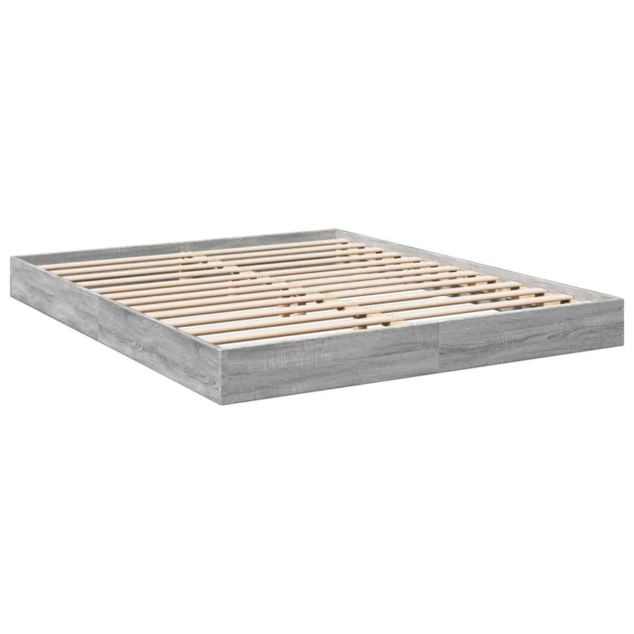 Cadre de lit sans matelas sonoma gris 160x200cm bois ingénierie - 3