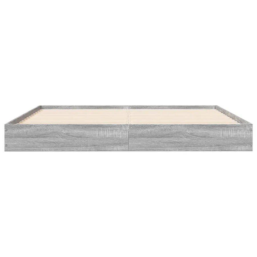 Cadre de lit sans matelas sonoma gris 160x200cm bois ingénierie - 4