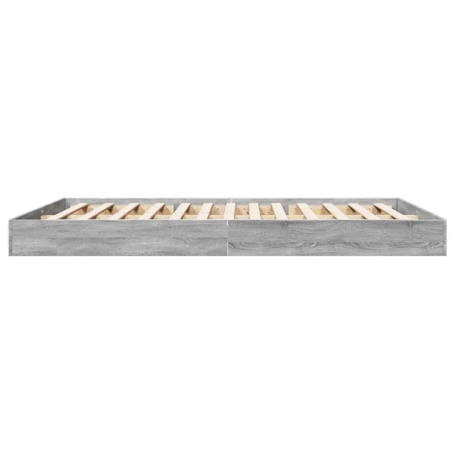 Cadre de lit sans matelas sonoma gris 160x200cm bois ingénierie - 5