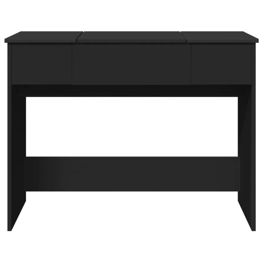 Coiffeuse avec miroir noir 100x45x76 cm - 5