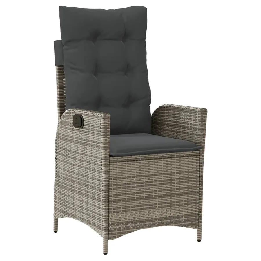 Ensemble à manger de jardin et coussins 7 pcs gris rotin - 3