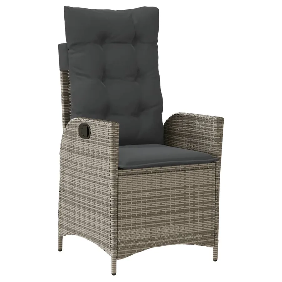 Ensemble à manger de jardin et coussins 7 pcs gris rotin - 3