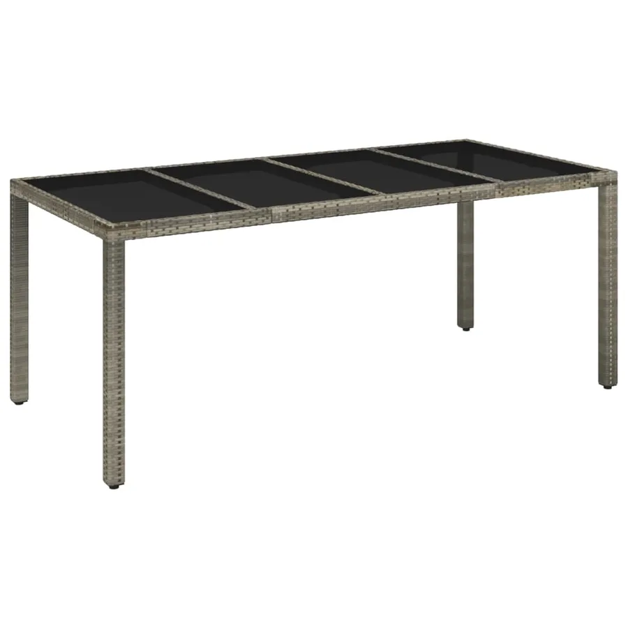 Ensemble à manger de jardin et coussins 7 pcs gris rotin - 7