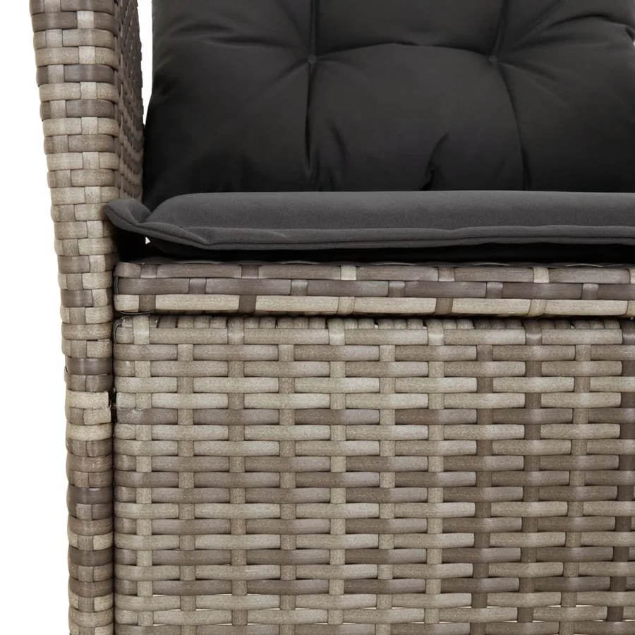 Ensemble à manger de jardin et coussins 7 pcs gris rotin - 5