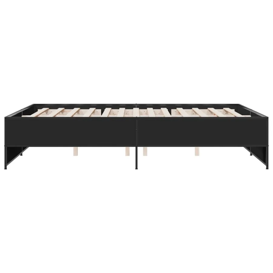 Cadre de lit sans matelas noir 150x200 cm - 5