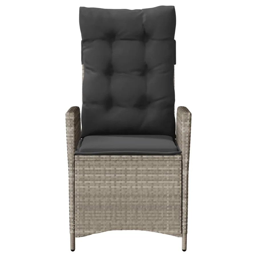 Ensemble de bistro 3 pcs et coussins gris clair résine tressée - 5