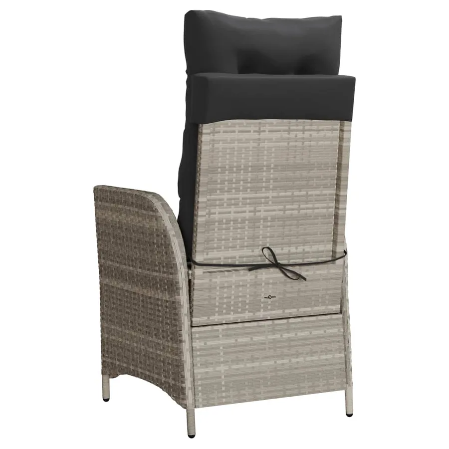 Ensemble de bistro 3 pcs et coussins gris clair résine tressée - 7
