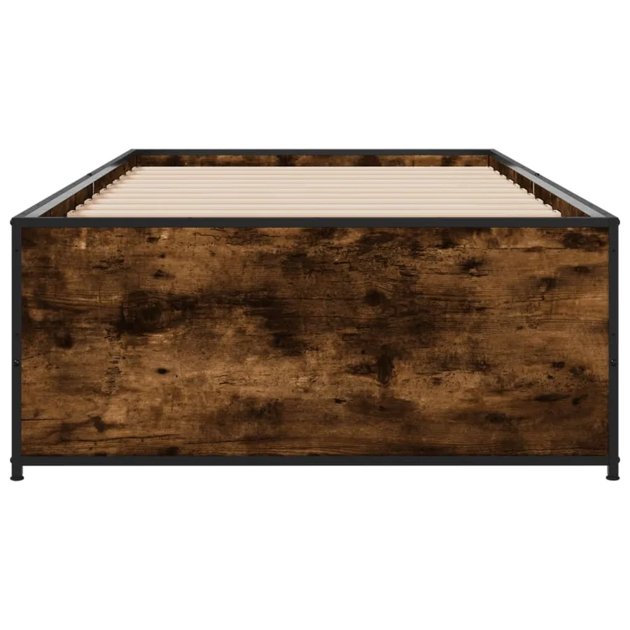 Cadre de lit sans matelas chêne fumé 90x200 cm - 4