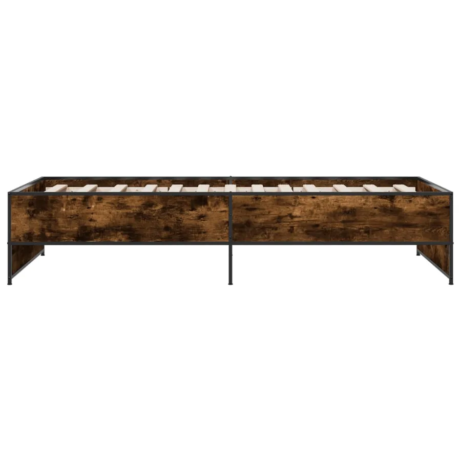 Cadre de lit sans matelas chêne fumé 90x200 cm - 5