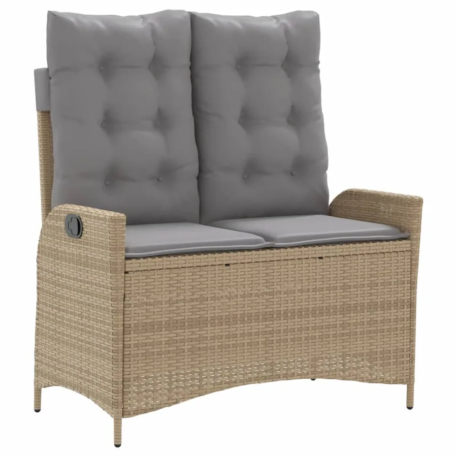 Ensemble à manger de jardin coussins 4 pcs beige résine tressée - 4