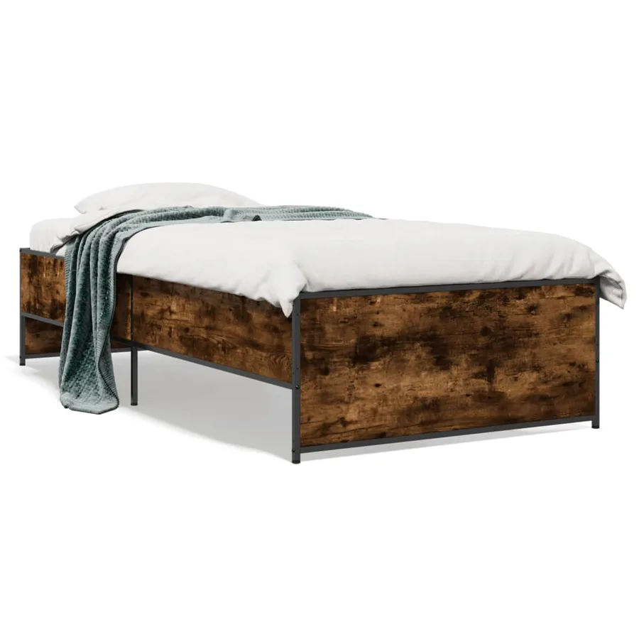 Cadre de lit sans matelas chêne fumé 90x190 cm - 2