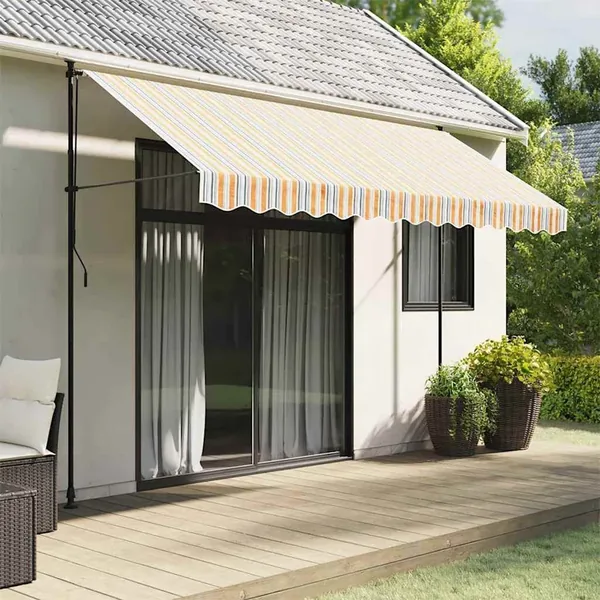 Tissu de remplacement pour auvent orange et bleu 3,5x2,5 m polyester