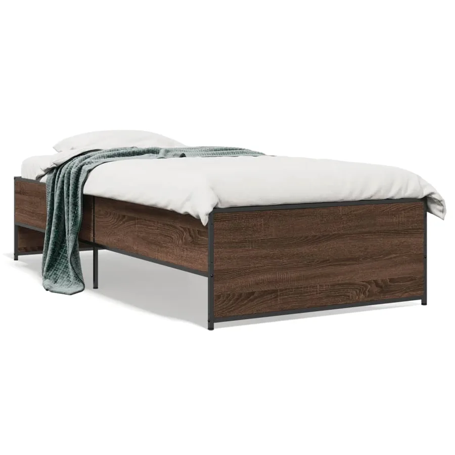 Cadre de lit sans matelas chêne marron 75x190 cm - 2