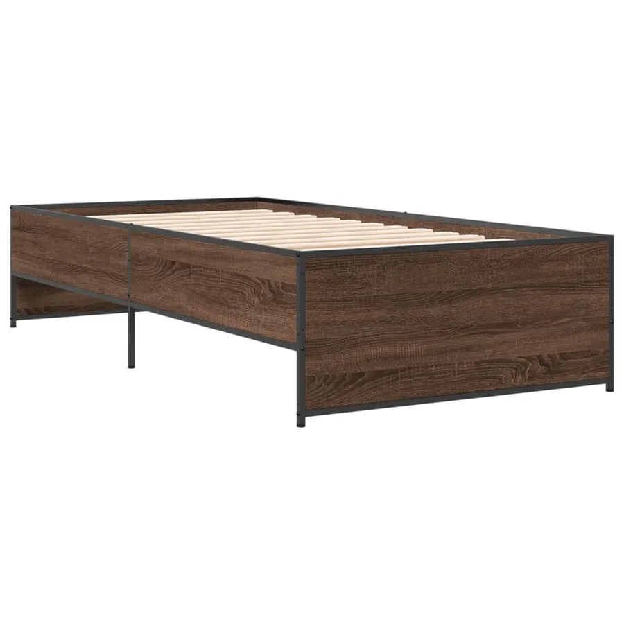 Cadre de lit sans matelas chêne marron 75x190 cm - 3