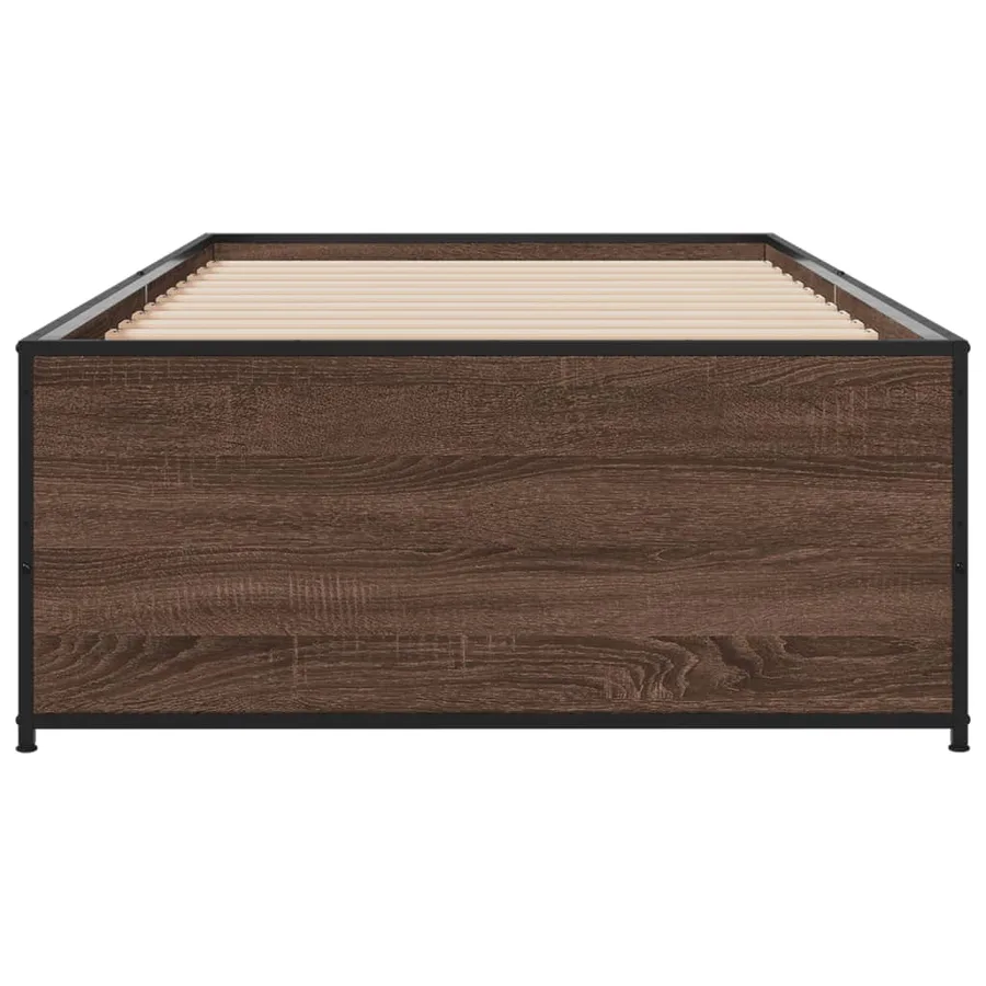 Cadre de lit sans matelas chêne marron 75x190 cm - 4