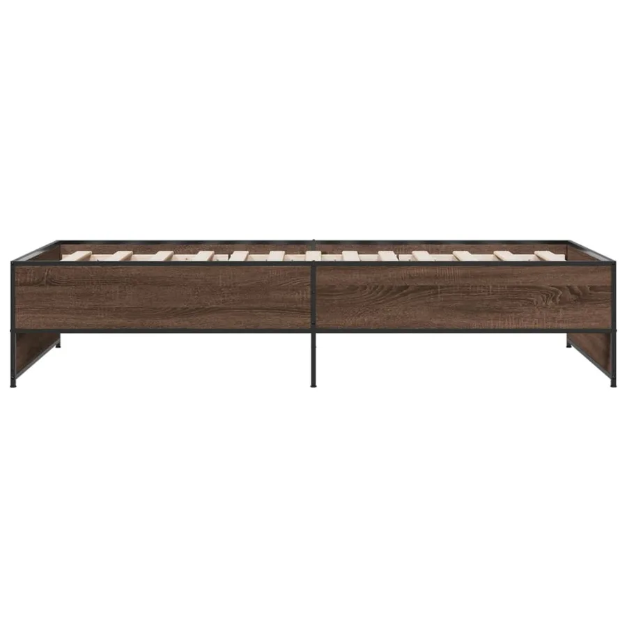 Cadre de lit sans matelas chêne marron 75x190 cm - 5