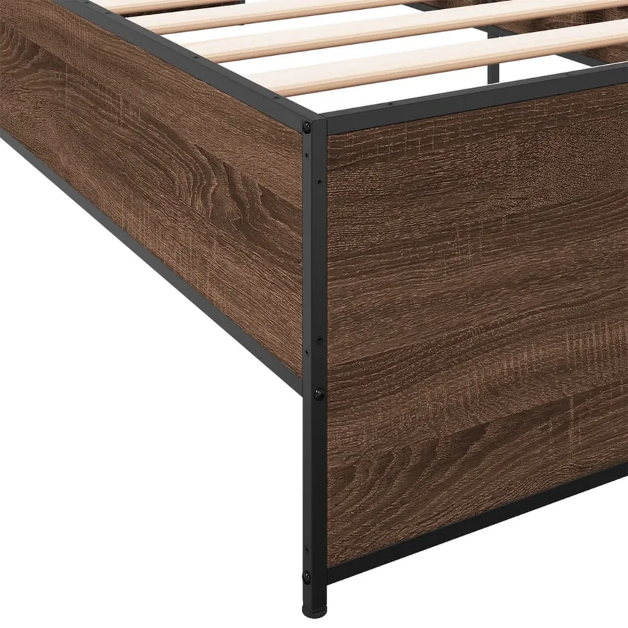 Cadre de lit sans matelas chêne marron 75x190 cm - 7