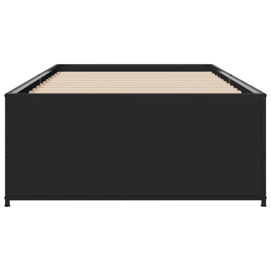 Cadre de lit sans matelas noir 100x200 cm - 4