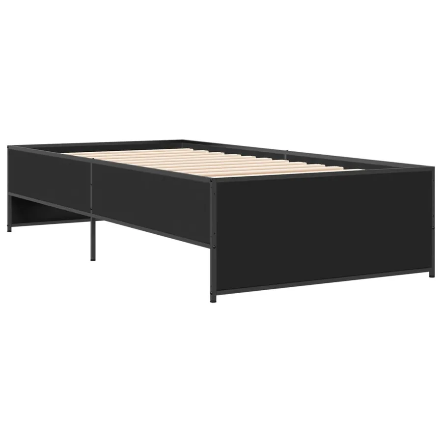 Cadre de lit sans matelas noir 100x200 cm - 6