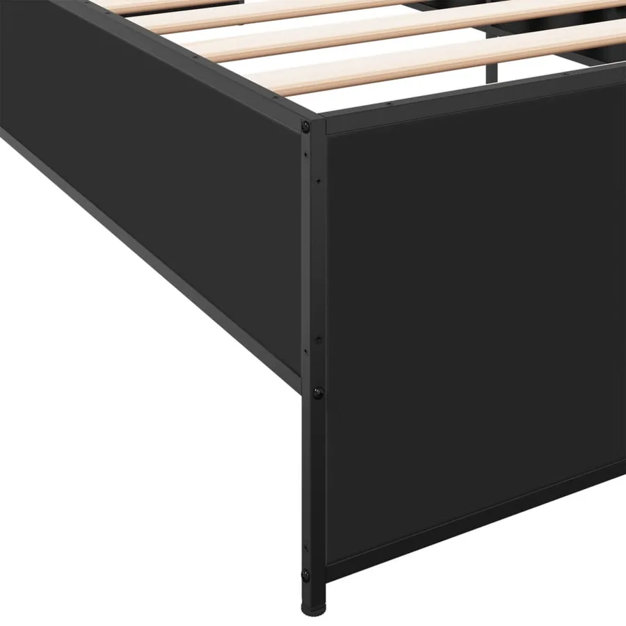 Cadre de lit sans matelas noir 100x200 cm - 7