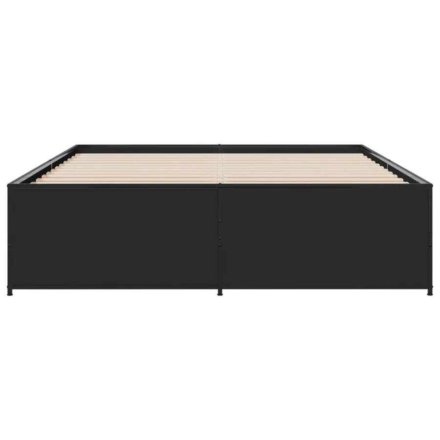 Cadre de lit sans matelas noir 160x200 cm - 4