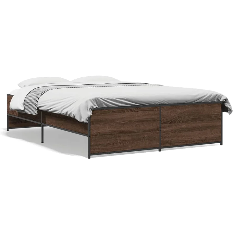 Cadre de lit sans matelas chêne marron 120x190 cm - 2