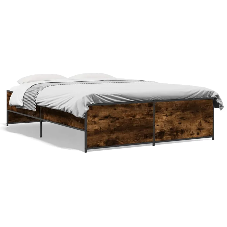 Cadre de lit sans matelas chêne fumé 120x200 cm - 2