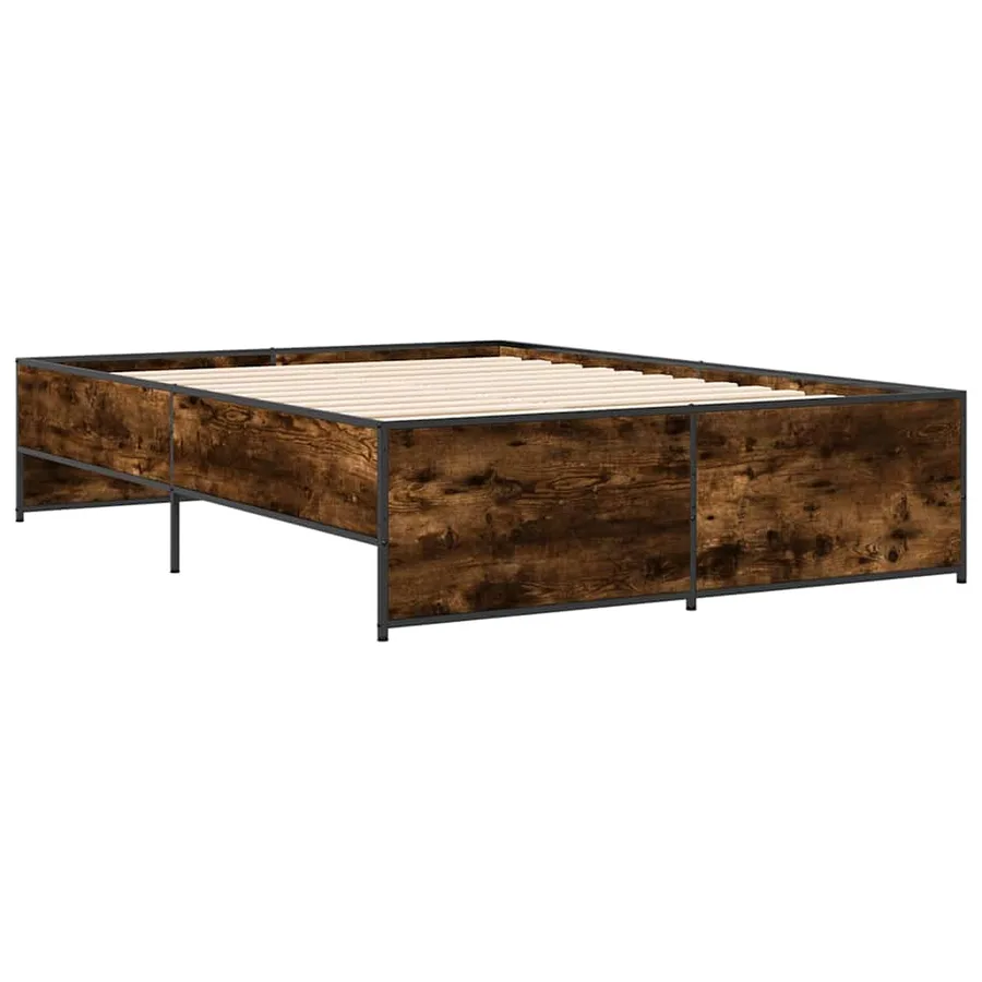 Cadre de lit sans matelas chêne fumé 120x200 cm - 3