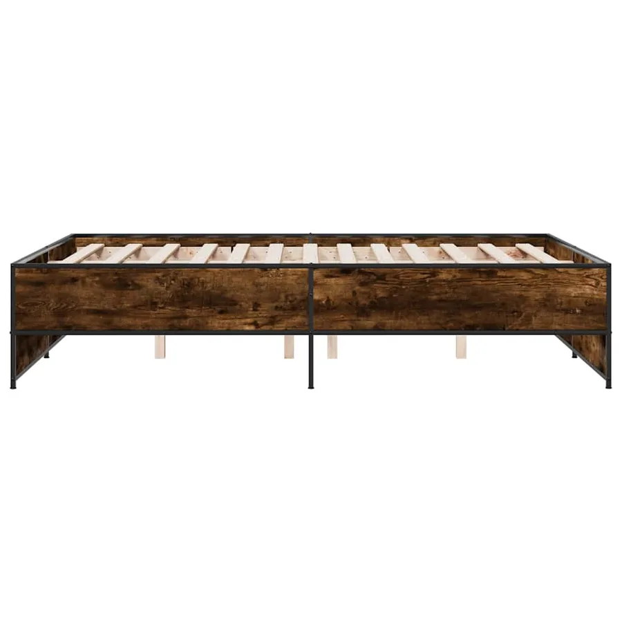 Cadre de lit sans matelas chêne fumé 120x200 cm - 5