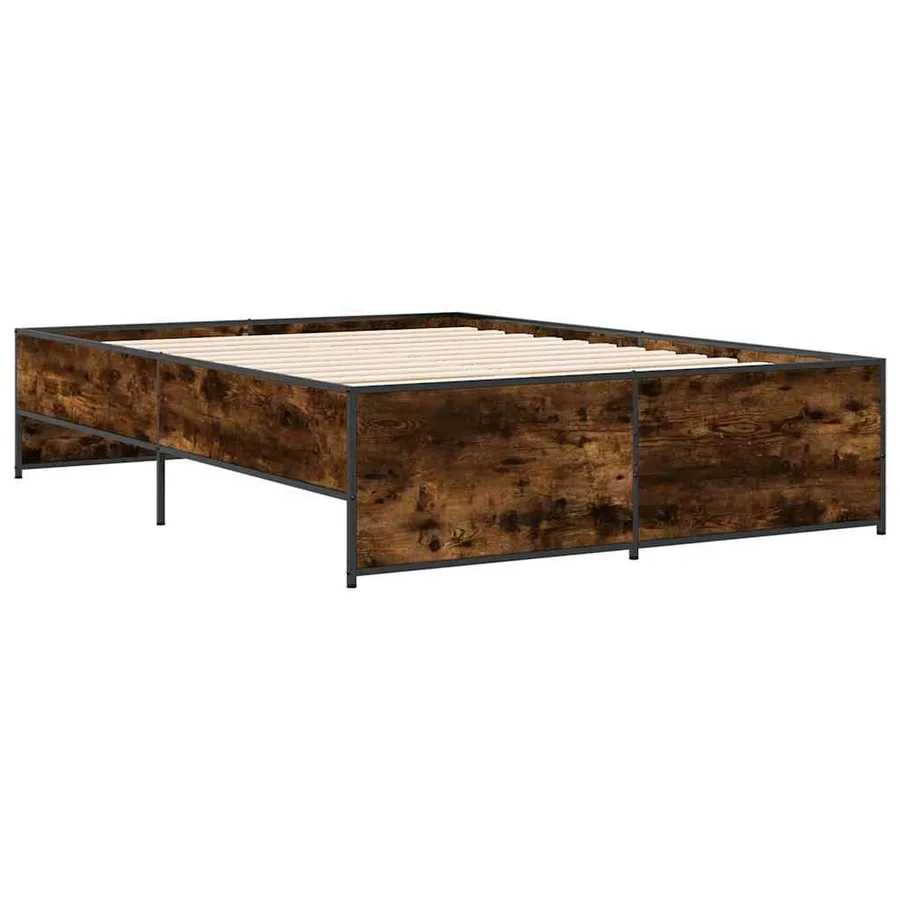 Cadre de lit sans matelas chêne fumé 120x200 cm - 6