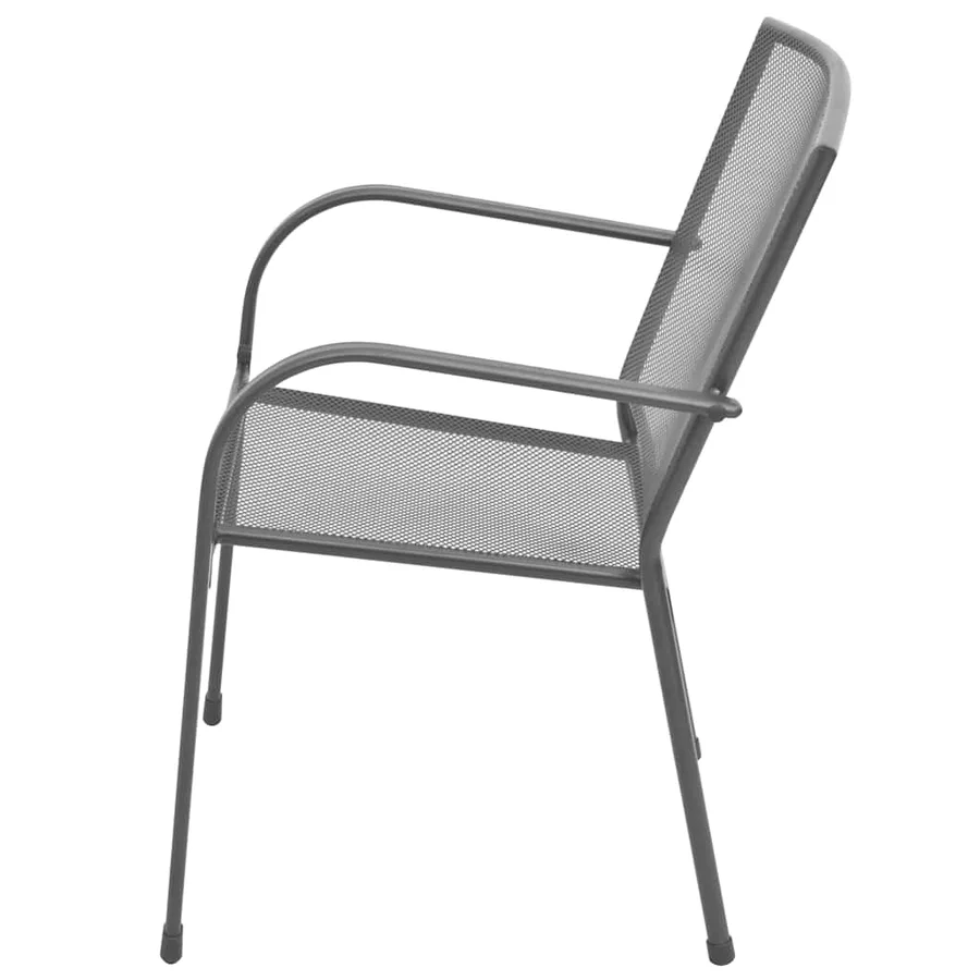 Stackable Garden Chairs Set of 2 Steel Grey - 4