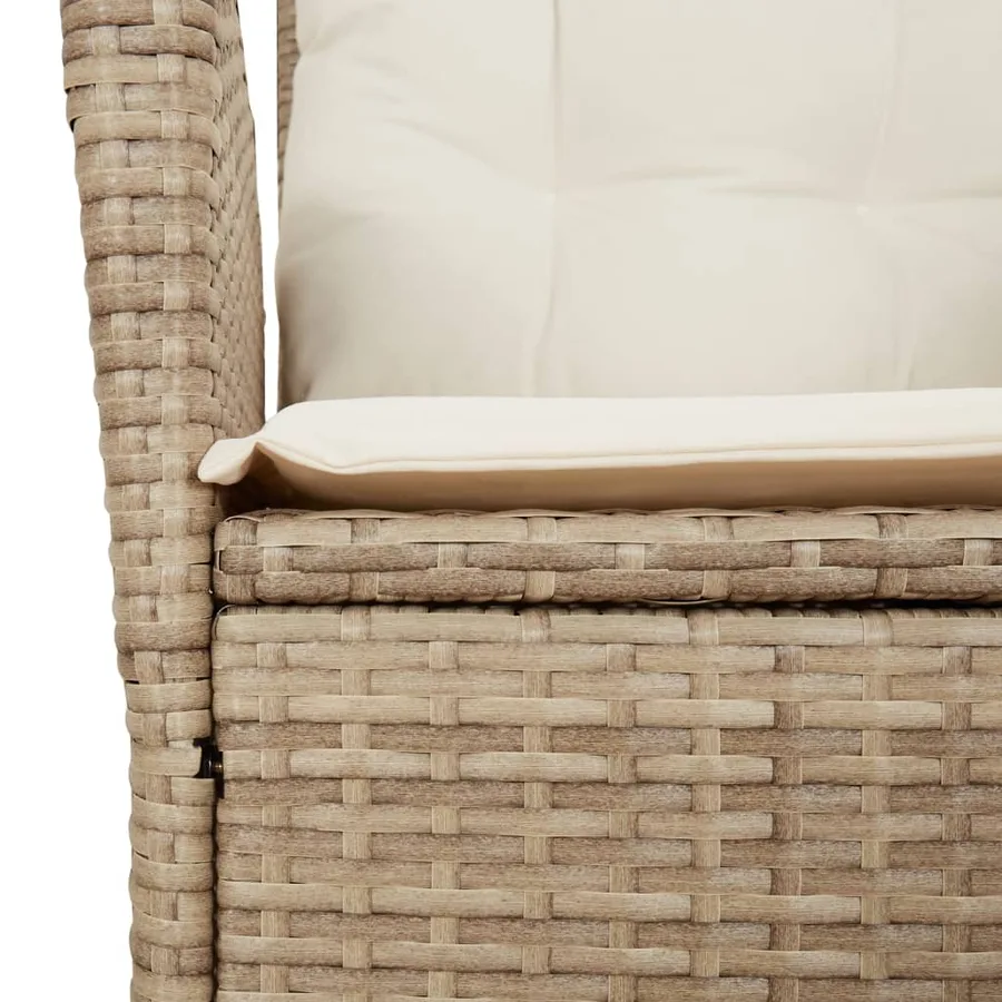 Ensemble à manger de jardin et coussins 7 pcs beige poly rotin - 6