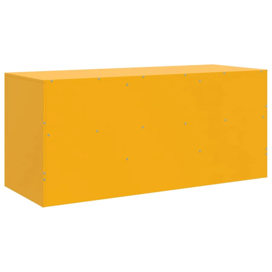 Meuble TV jaune moutarde 99x39x44 cm acier - 9