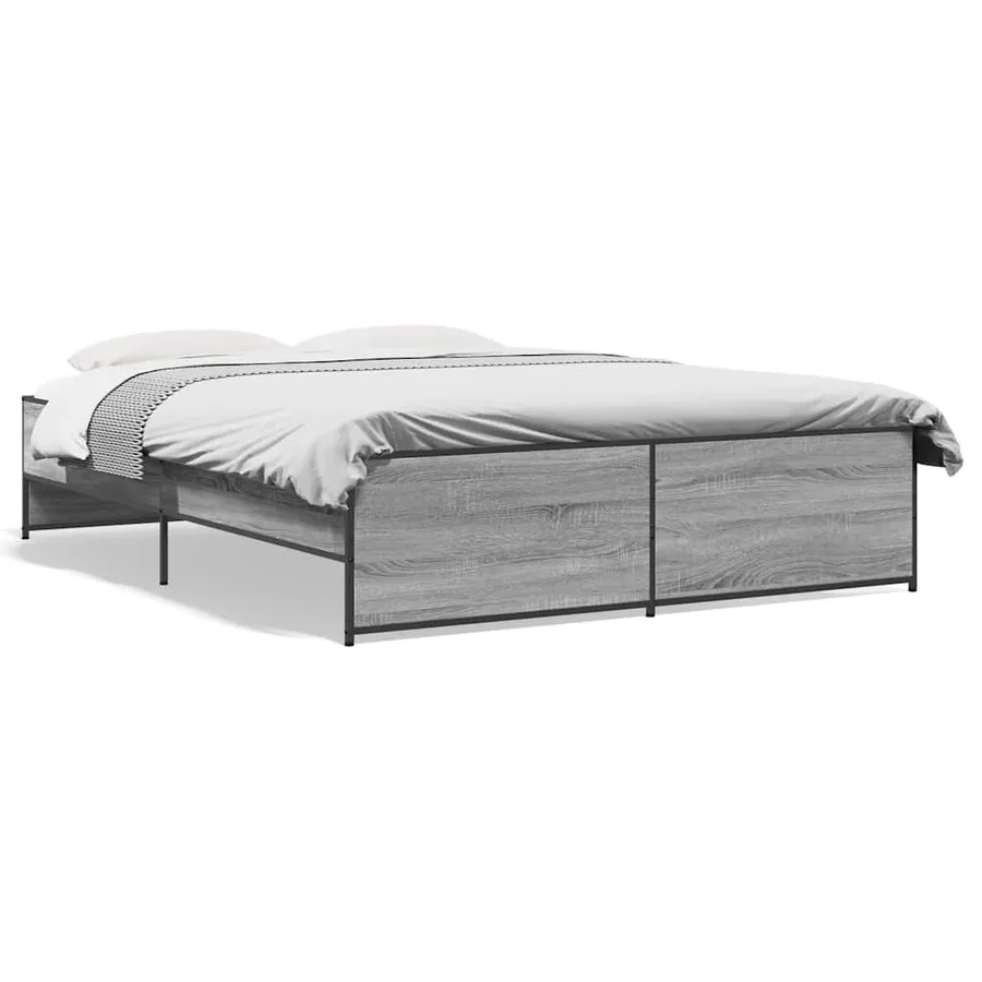 Cadre de lit sans matelas sonoma gris 160x200 cm - 2