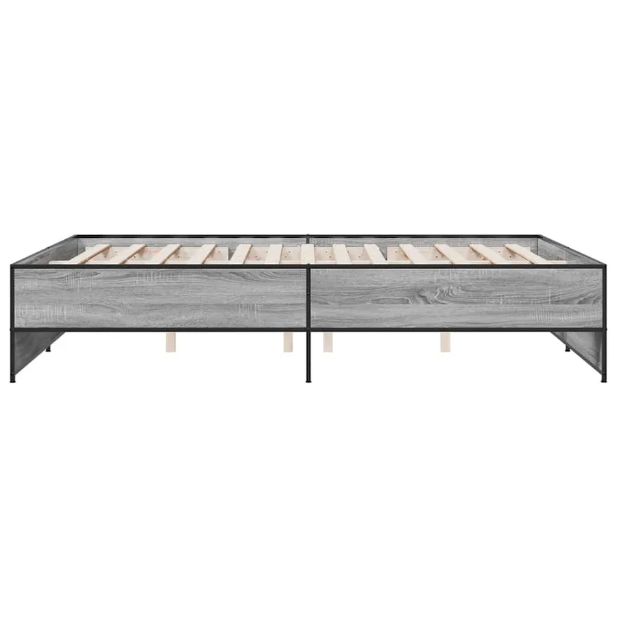 Cadre de lit sans matelas sonoma gris 160x200 cm - 5