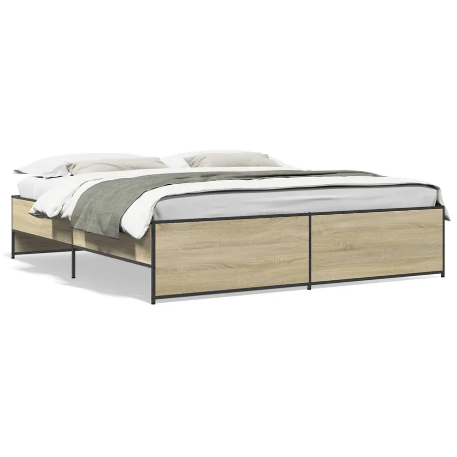 Cadre de lit sans matelas chêne sonoma 200x200 cm - 2