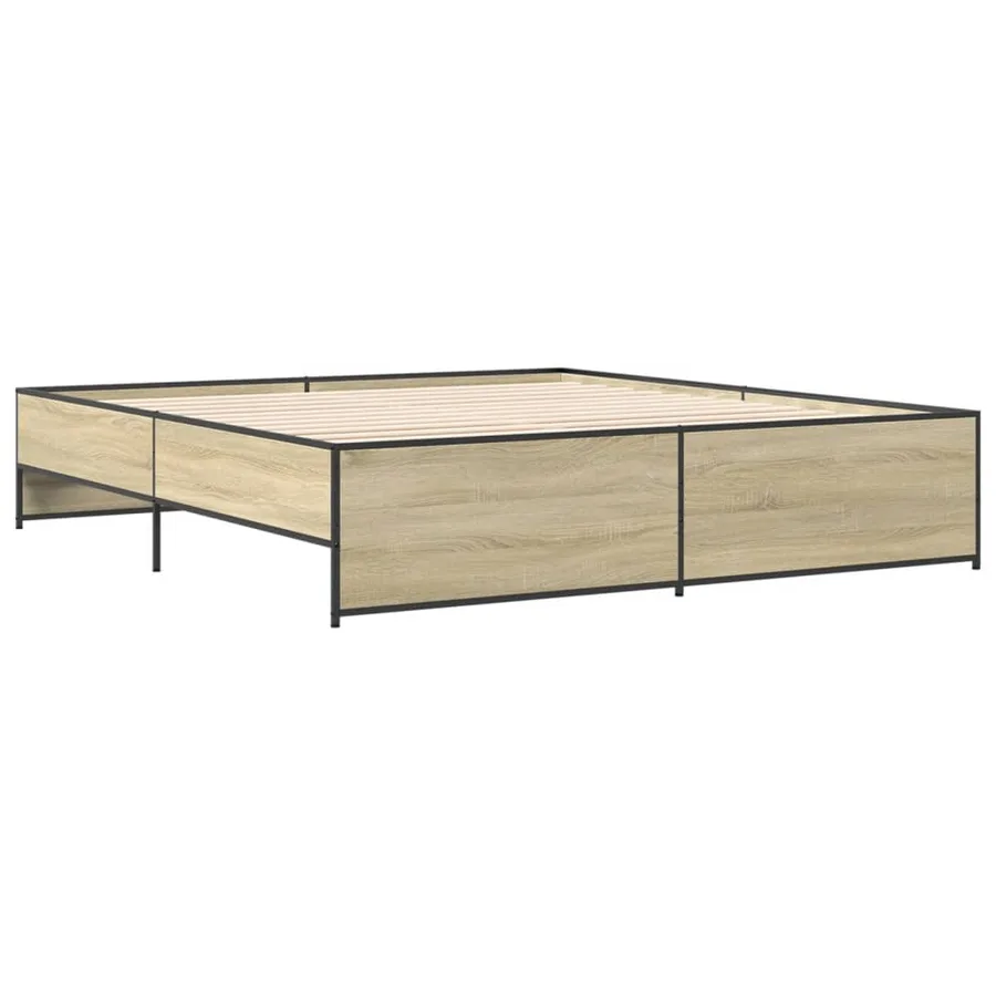 Cadre de lit sans matelas chêne sonoma 200x200 cm - 3