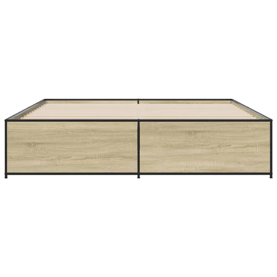 Cadre de lit sans matelas chêne sonoma 200x200 cm - 4