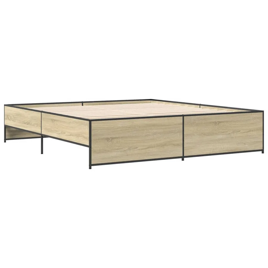 Cadre de lit sans matelas chêne sonoma 200x200 cm - 6