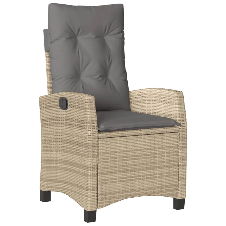 Ensemble à manger de jardin avec coussins 5pcs Beige poly rotin - 3