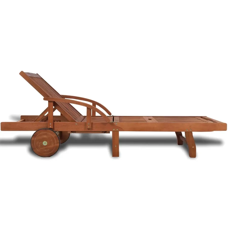 Chaise longue bois d'acacia solide - 4