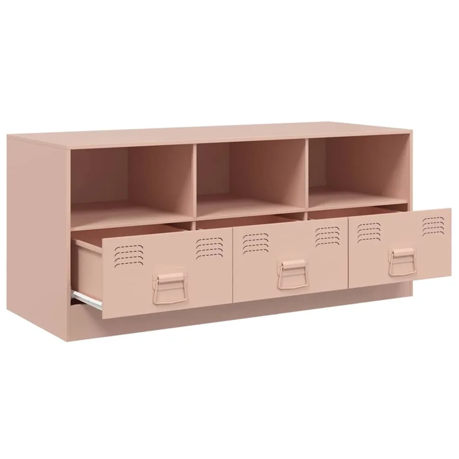 Meuble TV rose 99x39x44 cm acier - 7