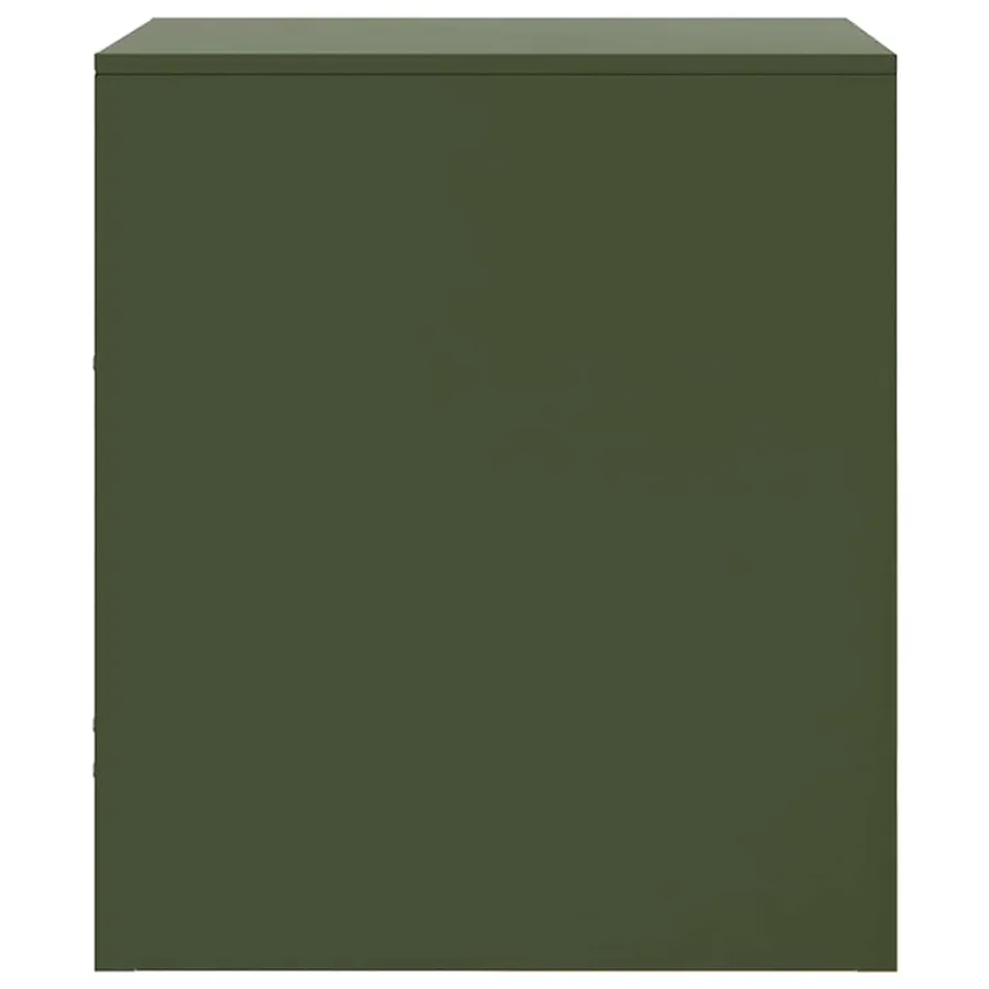 Tables de chevet 2 pcs vert olive 34,5x39x44 cm acier - 8