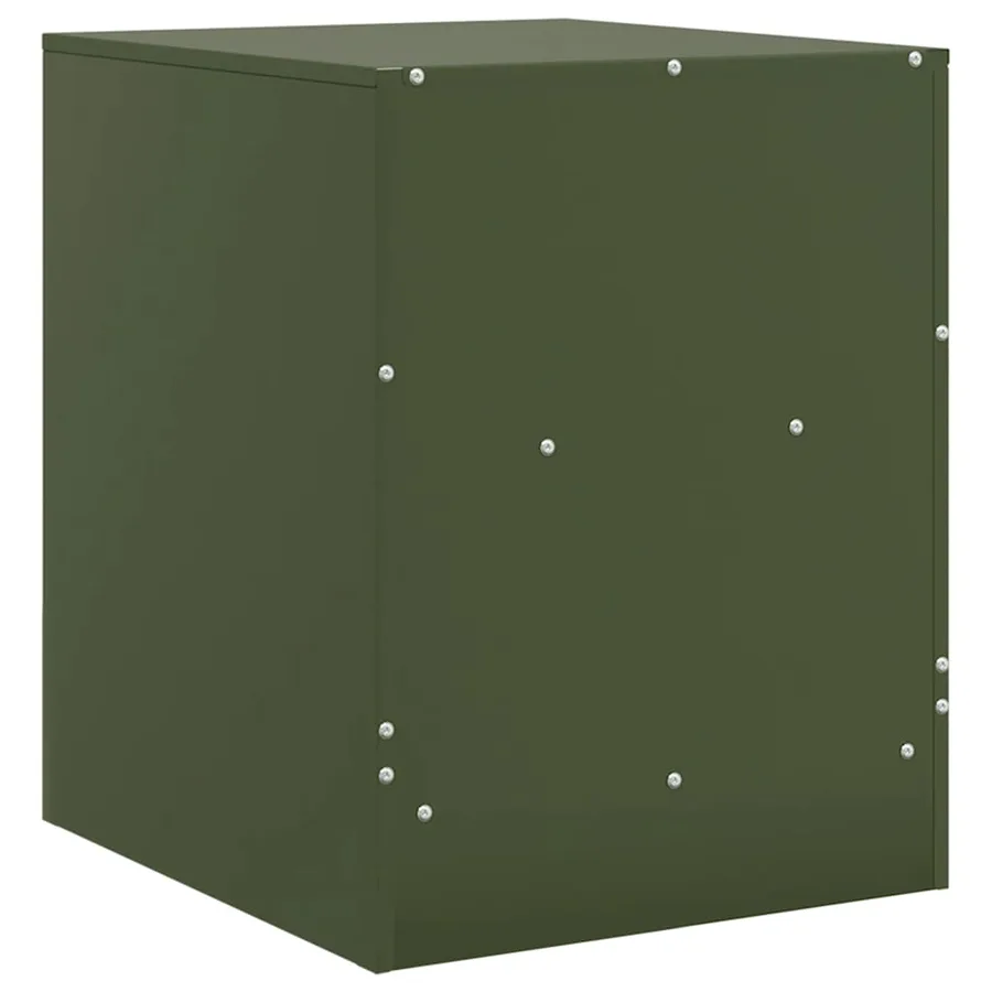 Tables de chevet 2 pcs vert olive 34,5x39x44 cm acier - 9