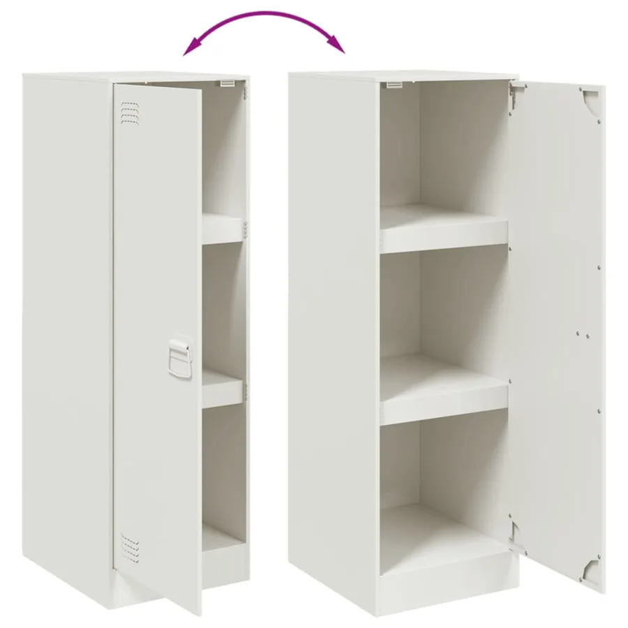 Buffet blanc 34,5x39x107 cm acier - 10