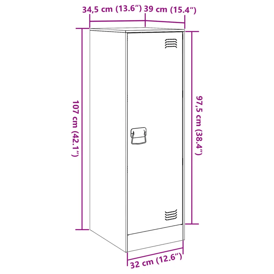 Buffet blanc 34,5x39x107 cm acier - 13